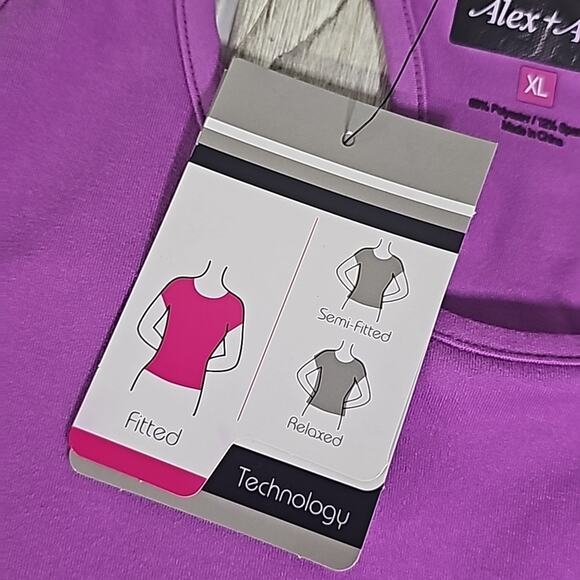 Alex and Abby Purple Athletic Racerback Tank Top Built In Bra Womens Size XL NWT - Picture 4 of 9